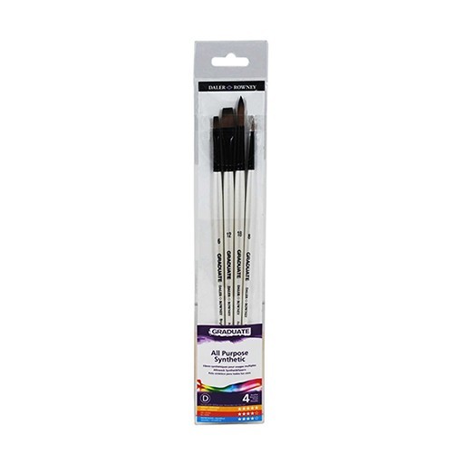 DALER ROWNEY GRADUATE SET OF 4 SYNTHETIC BRUSHES LONG HANDLE