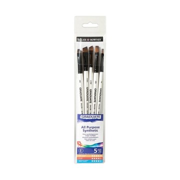DALER ROWNEY GRADUATE SET 5 PENNELLI PIATTI DA SFUMATURA FIBRA SINTETICA MANICO CORTO
