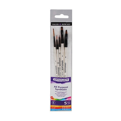 DALER ROWNEY GRADUATE SET 5 SYNTHETIK-PINSEL KURZER STIEL