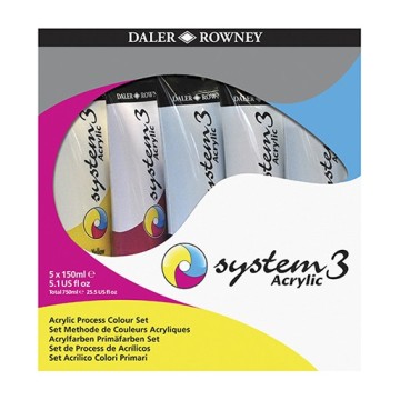 DALER ROWNEY SYSTEM 3 ORIGINAL SET JUMBO PROCESS COLORI ACRILICI