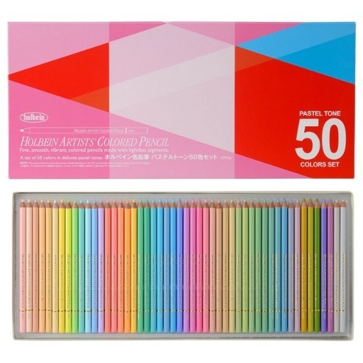HOLBEIN ARTISTS' COLOURED PENCILS PASTEL TONE SET OP936 OF 50 PENCILS