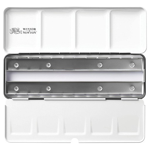 WINSOR & NEWTON EMPTY TRAVEL TIN FOR 12 WHOLE OR 24 HALF PANS