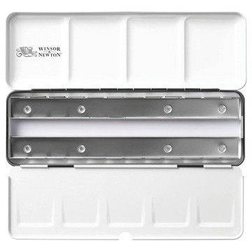 WINSOR & NEWTON SCATOLA DA VIAGGIO VUOTA IN METALLO PER 12 GODET O 24 MEZZI GODET