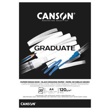 CANSON GRADUATE BLOCCO BLACK 120 G - CARTA NERA