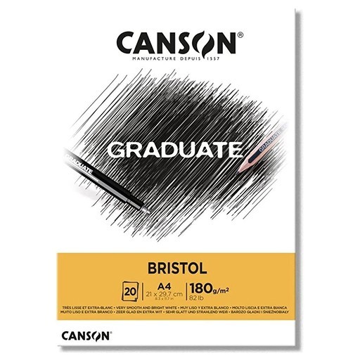 CANSON GRADUATE BRISTOL BLOCK EXTRA WEIẞ 180 G
