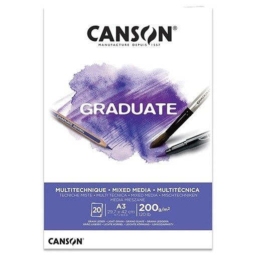 CANSON GRADUATE BLOC MIXED MEDIA BLANC 200 G