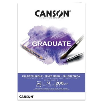 CANSON GRADUATE BLOCCO MIXED MEDIA BIANCO 200 G
