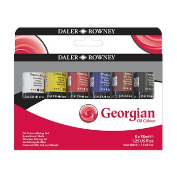 DALER ROWNEY GEORGIAN OIL PAINT MIXING SET OF 6 X 38 ML TUBES