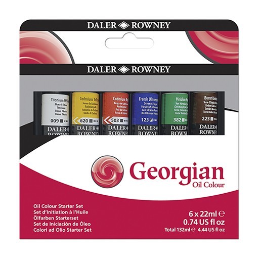 DALER ROWNEY GEORGIAN OIL PAINT STARTER SET OF 6 X 22 ML TUBES