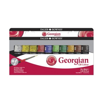 DALER ROWNEY GEORGIAN COLORI AD OLIO - SET STUDIO 10 X 38 ML + PENNELLO