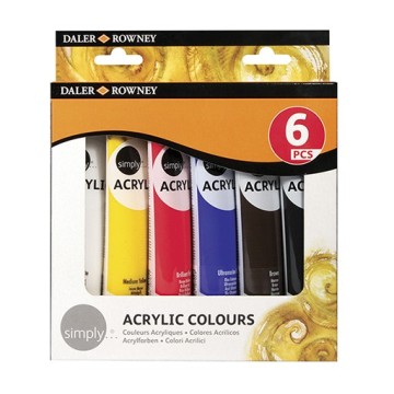 DALER ROWNEY SIMPLY ACRYLIC SET COLORI ACRILICI 6 X 75 ML