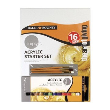 DALER ROWNEY SIMPLY ACRYLIC SET STARTER COLORI ACRILICI