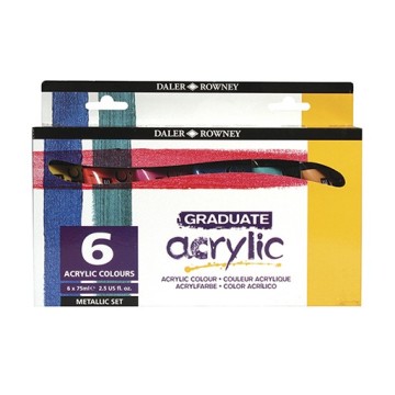 DALER ROWNEY GRADUATE COLORI ACRILICI SET METALLIC 6 X 75 ML