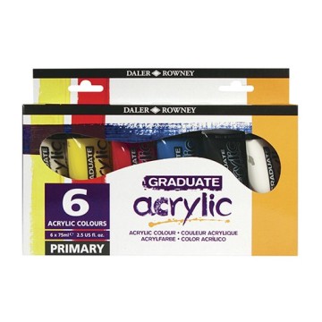 DALER ROWNEY GRADUATE COLORI ACRILICI SET PRIMARY 6 X 75 ML