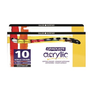 DALER ROWNEY GRADUATE COLORI ACRILICI SET SELECTION 10 X 38 ML