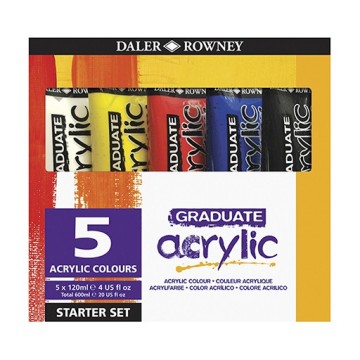 DALER ROWNEY GRADUATE COLORI ACRILICI SET STARTER 5 X 120 ML
