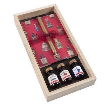 HERBIN CALLIGRAPHY SET IN WOODEN BOX ESSAY WRITING WITH DIP PEN