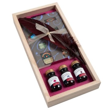 HERBIN CALLIGRAPHY SET IN WOODEN BOX MEMOIRS WRITING WITH DIP PEN