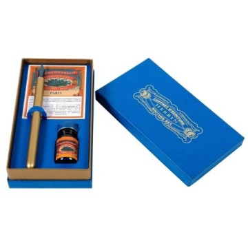 HERBIN VINTAGE CALLIGRAPHY SET IN CARDBOARD BOX BLEU MYOSOTIS