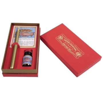 HERBIN VINTAGE CALLIGRAPHY SET IN CARDBOARD BOX ROUGE CAROUBIER