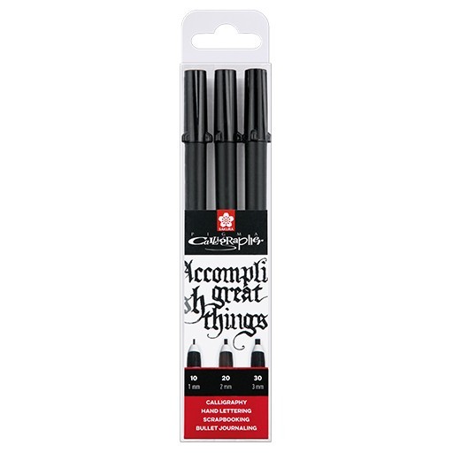 SAKURA PIGMA CALLIGRAPHER ASTUCCIO 3 PENNARELLI PER CALLIGRAFIA