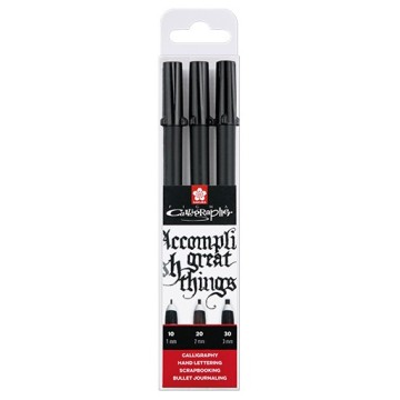 SAKURA PIGMA CALLIGRAPHER ASTUCCIO 3 PENNARELLI PER CALLIGRAFIA