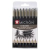 SAKURA SET 8 STYLOS PIGMA MICRON NOIRS ASSORTIS
