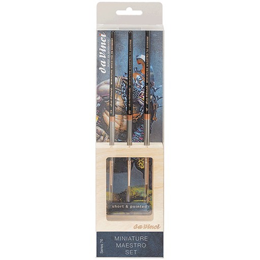 DA VINCI MINIATURE MAESTRO RUNDPINSEL SET KOLINSKY ROTMARDERHAAR SERIE 76