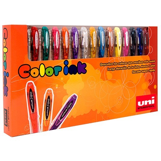 UNI BALL SIGNO COLOR INK SET 15 SORTIERTE GELSCHREIBER