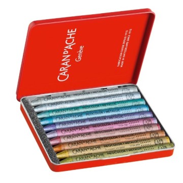 CARAN D'ACHE NEOCOLOR I PASTELLI A CERA IMPERMEABILI IN SCATOLE METALLO ASSORTITE