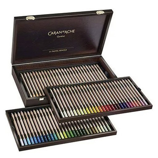 CARAN D'ACHE SCATOLE LEGNO 84 MATITE PASTELLO