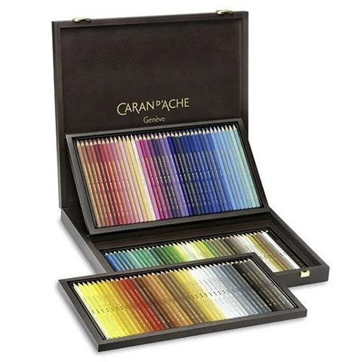 CARAN D'ACHE SUPRACOLOR SOFT SORTIERTE AQUARELLSTIFTE IN HOLZKOFFER