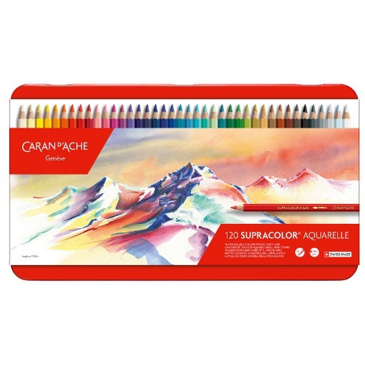 CARAN D'ACHE SUPRACOLOR SOFT SORTIERTE AQUARELLSTIFTE IN METALLETUIS