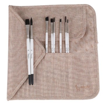 ETCHR SET 8 PENNELLI SINTETICI PER GOUACHE IN ASTUCCIO ARROTOLABILE