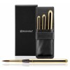 ESCODA RESERVA GOLD TRAVEL BRUSH SET IN BLACK SYNTHETIC LEATHER CASE SERIES 1214