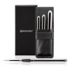 ESCODA PERLA SILVER TRAVEL BRUSH SET IN BLACK SYNTHETIC LEATHER CASE SERIES 1438
