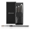 ESCODA PRADO SILVER TRAVEL BRUSH SET IN BLACK SYNTHETIC LEATHER CASE SERIES 1468