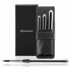 ESCODA ÚLTIMO SILVER TRAVEL BRUSH SET IN BLACK SYNTHETIC LEATHER CASE SERIES 1526