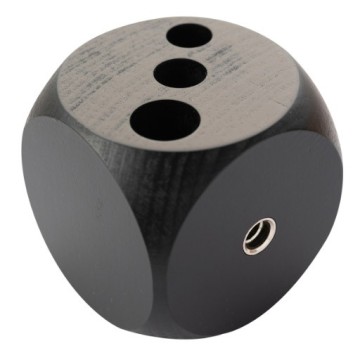 DIVINE DESIGN SOCLE ET TAILLE-MINES 5.5 MM SEAU EN BOIS NOIR