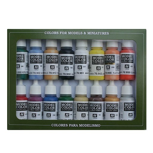 VALLEJO MODEL COLOR SET 16 COLORI DI BASE USA