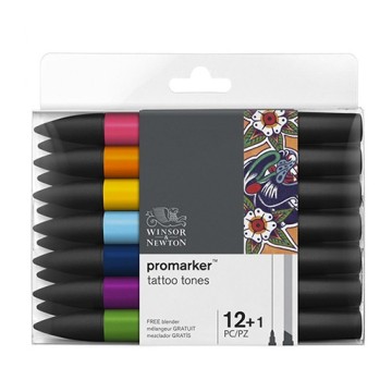 WINSOR & NEWTON PROMARKER SET 12+1 TONALITÀ TATTOO