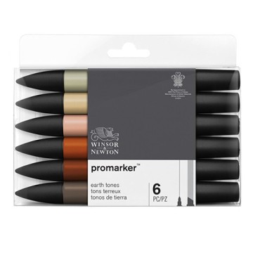 WINSOR & NEWTON PROMARKER SET 6 TONALITÀ TERRA