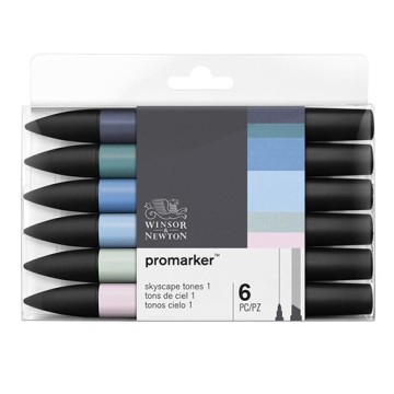WINSOR & NEWTON PROMARKER SET 6 TONALITÀ CIELO 1