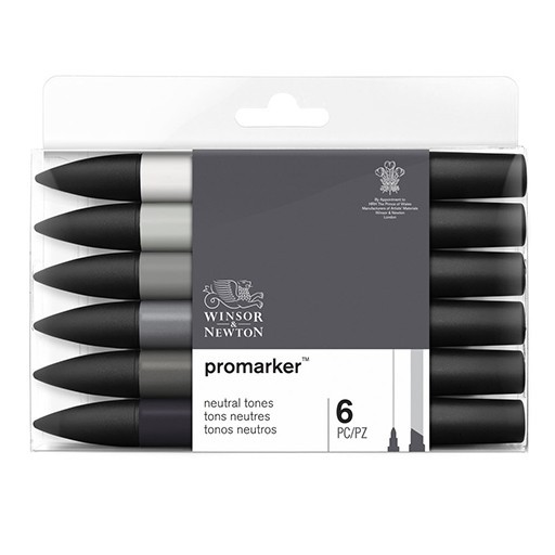 WINSOR & NEWTON PROMARKER SET 6 TONOS NEUTROS