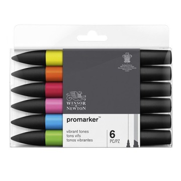 WINSOR & NEWTON PROMARKER SET 6 TONALITÀ VIBRANTI