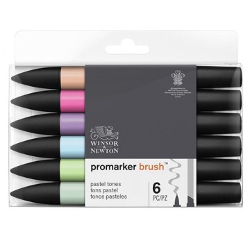 WINSOR & NEWTON PROMARKER BRUSH SET 6 TONALITÀ PASTELLO