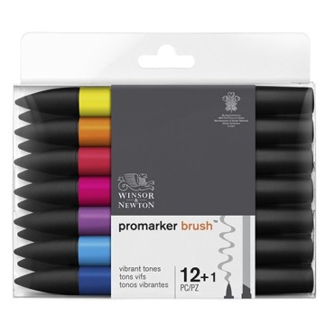 WINSOR & NEWTON PROMARKER BRUSH SET 12 TONALITÀ VIBRANTI