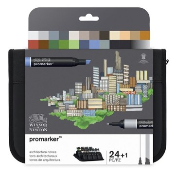 WINSOR & NEWTON PROMARKER SET TONI DI ARCHITETTURA 24 MARCATORI + ASTUCCIO