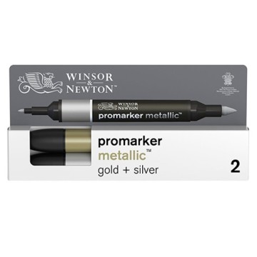 WINSOR & NEWTON PROMARKER SET 2 COLORI METALLIZZATI ORO E ARGENTO