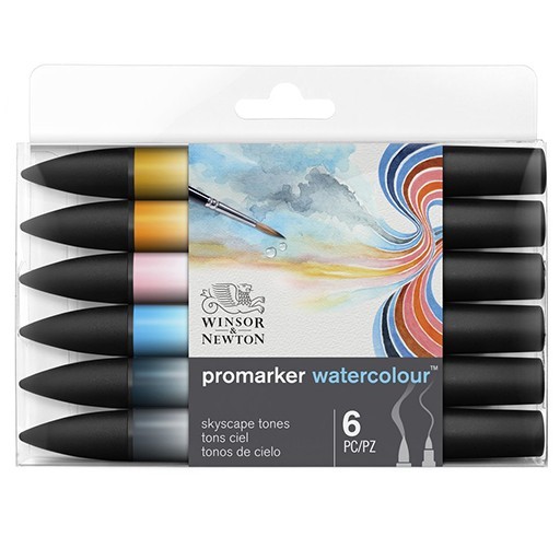 WINSOR & NEWTON PROMARKER WATERCOLOUR SET 6 TONALITÀ CIELO